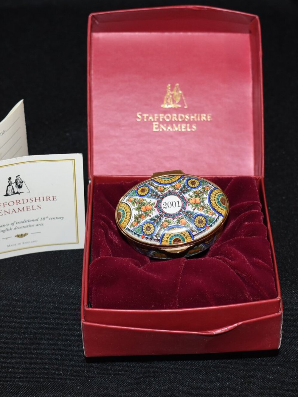 Staffordshire Enamels 2001 Year Box 22/314 Handpainted Enamel on Copper Boxed